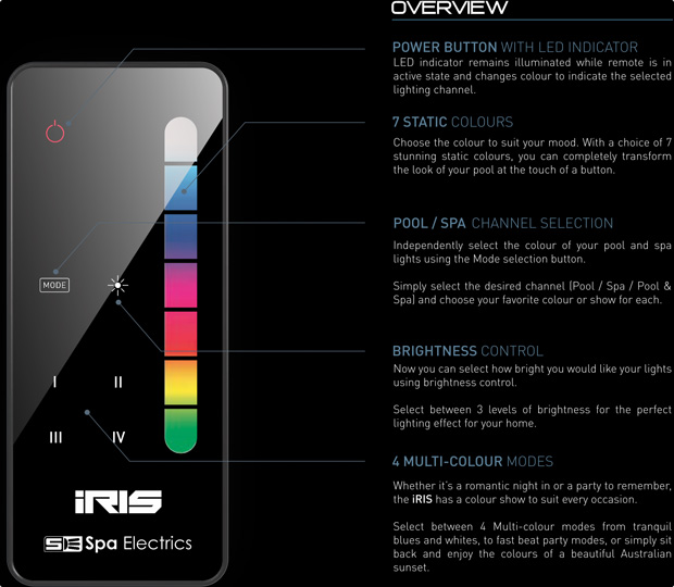 spa electrics iris pool light controller