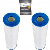 2 x Zodiac Titan / Emaux CF150 Cartridge Filter Element + Free Filter Cleaner