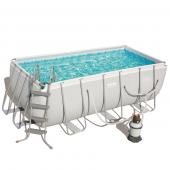 Bestway 4.12m x 2.01m x 1.22m Power Steel™ Frame Pool with 800gal Sand Filter Pump - 56661 + FREE SOLAR POOL COVER NO.2