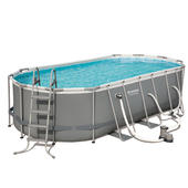 Bestway 5.49m x 2.74m x 1.22m Power Steel™ Oval Pool Set with 1500gal Cartridge Filter - 56711