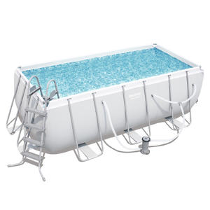 Bestway 4.12 x 2.01 x 1.22m Power Steel™ Frame Pool with 530gal Cartridge Filter Pump - 56458 + FREE SOLAR POOL COVER NO.2