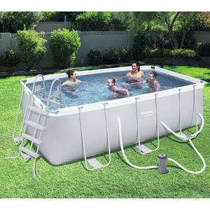 Bestway 4.12 x 2.01 x 1.22m Power Steel™ Frame Pool with 530gal Cartridge Filter Pump - 56458 + FREE SOLAR POOL COVER NO.2