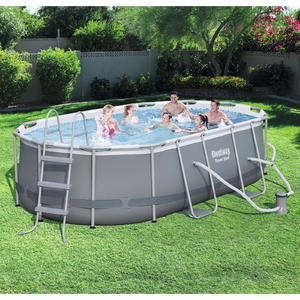 Bestway 4.27m x 2.50m x 1.00m Power Steel™ Oval Pool Set with 530gal Cartridge Filter - 56622