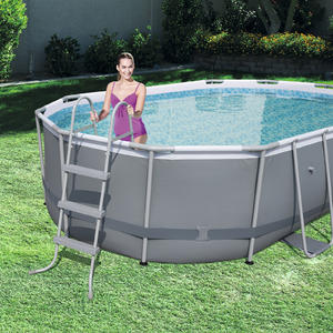 Bestway 4.27m x 2.50m x 1.00m Power Steel™ Oval Pool Set with 530gal Cartridge Filter - 56622