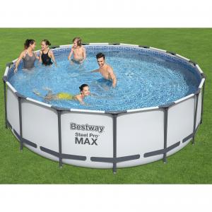 Bestway 4.57m x 1.22m Steel Pro MAX Frame Pool with 800gal Cartridge Filter Pump - 56439 + FREE SOLAR POOL COVER NO.9