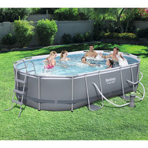 Bestway 4.88m x 3.05m x 1.07m Power Steel™ Oval Pool Set with 800gal Cartridge Filter - 56450