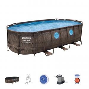 Bestway 5.49m x 2.74m x 1.22m Power Steel™ Swim Vista Oval Pool Set with 1500gal Cartridge Filter - 56717