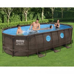 Bestway 5.49m x 2.74m x 1.22m Power Steel™ Swim Vista Oval Pool Set with 1500gal Cartridge Filter - 56717