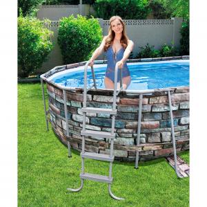 Bestway 6.1m x 3.66m x 1.22m Power Steel Comfort Jet Series Oval Pool Set with 2500gal Cartridge Filter - 56720