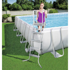 Bestway 9.56m x 4.88m x 1.32m Power Steel™ Frame Pool with 2000gal Sand Filter - 56625 + FREE SOLAR POOL COVER NO.7